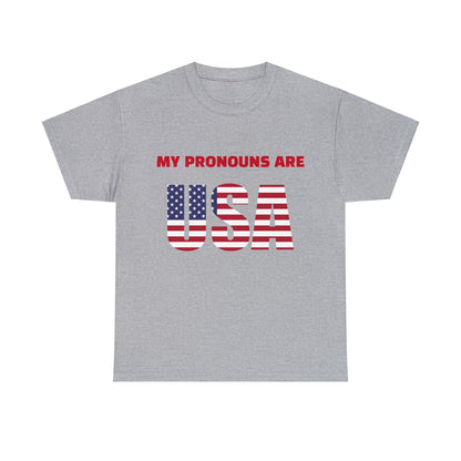 "My Pronouns are USA" Tee Sport Grey