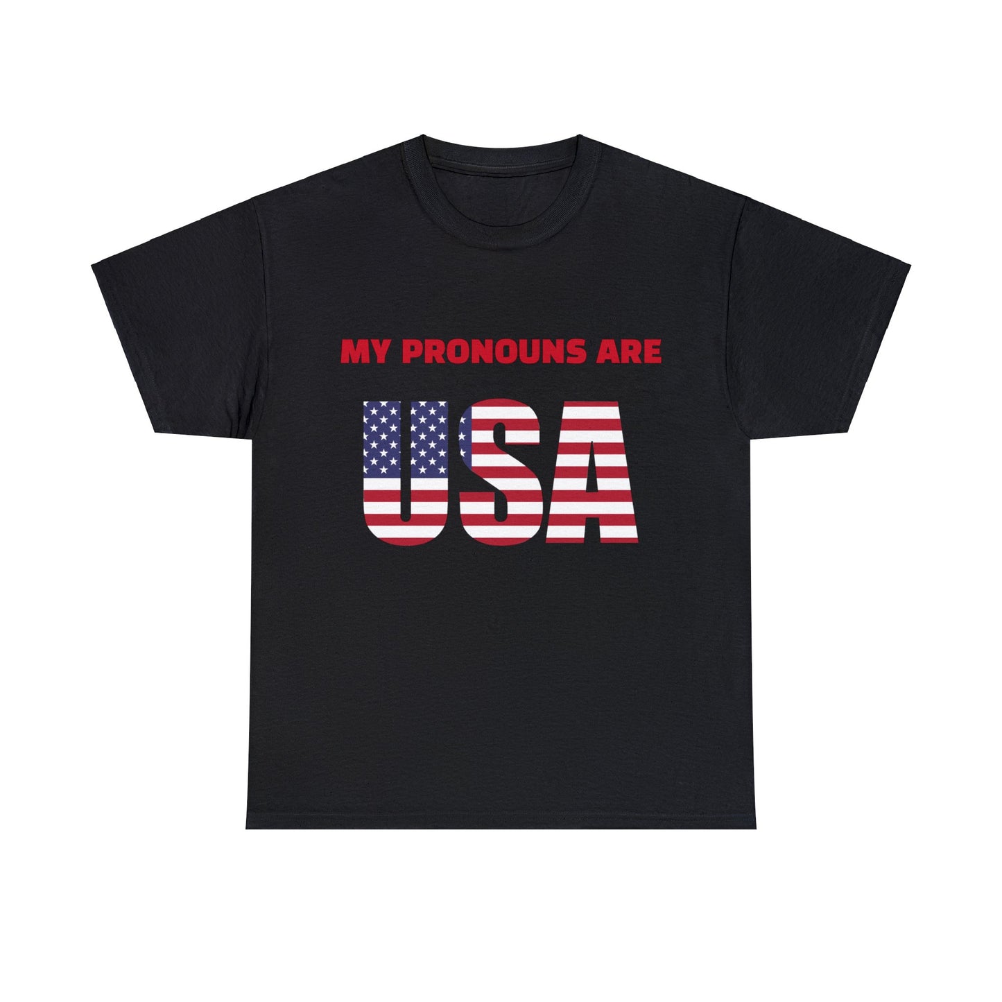 "My Pronouns are USA" Tee Black