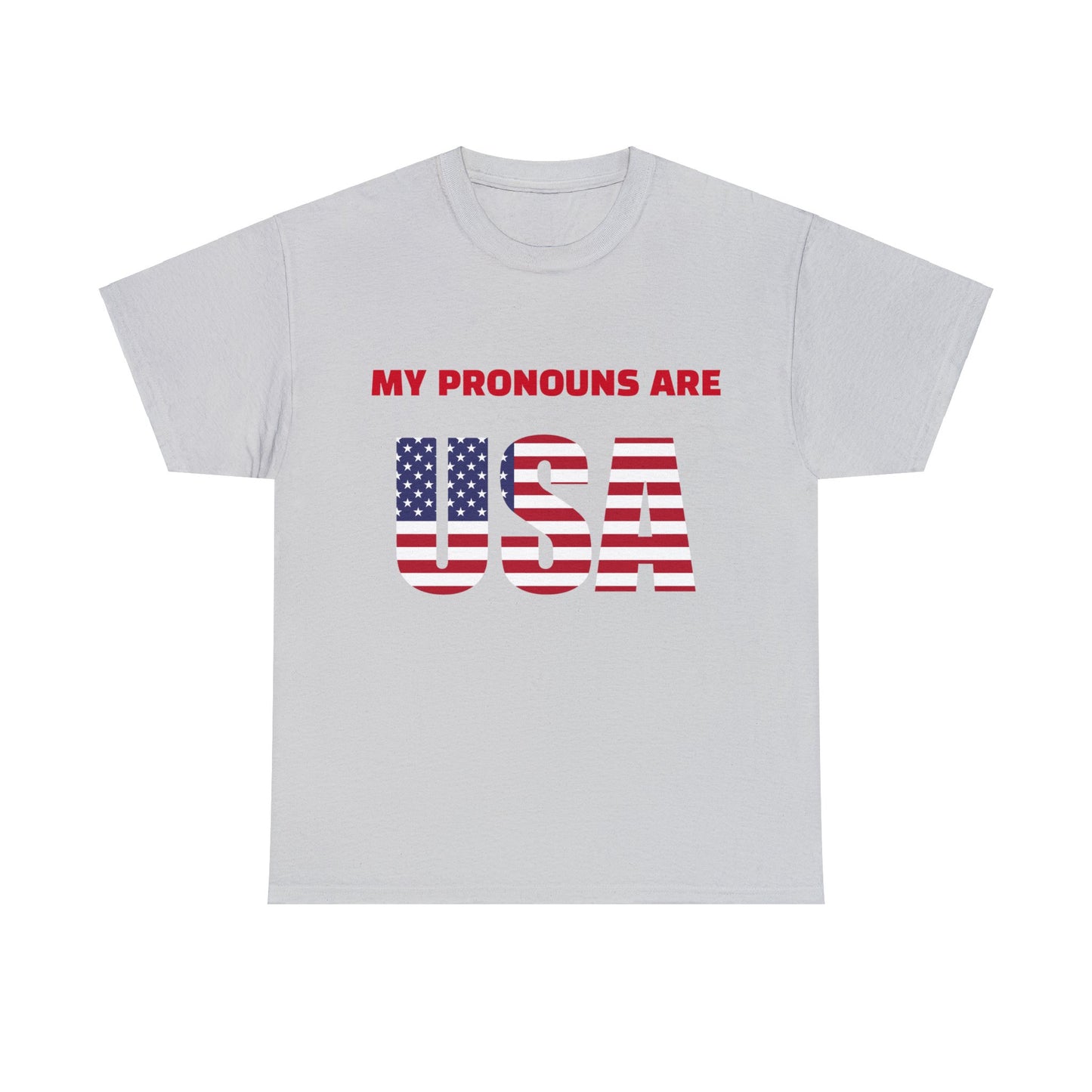 "My Pronouns are USA" Tee Ice Grey